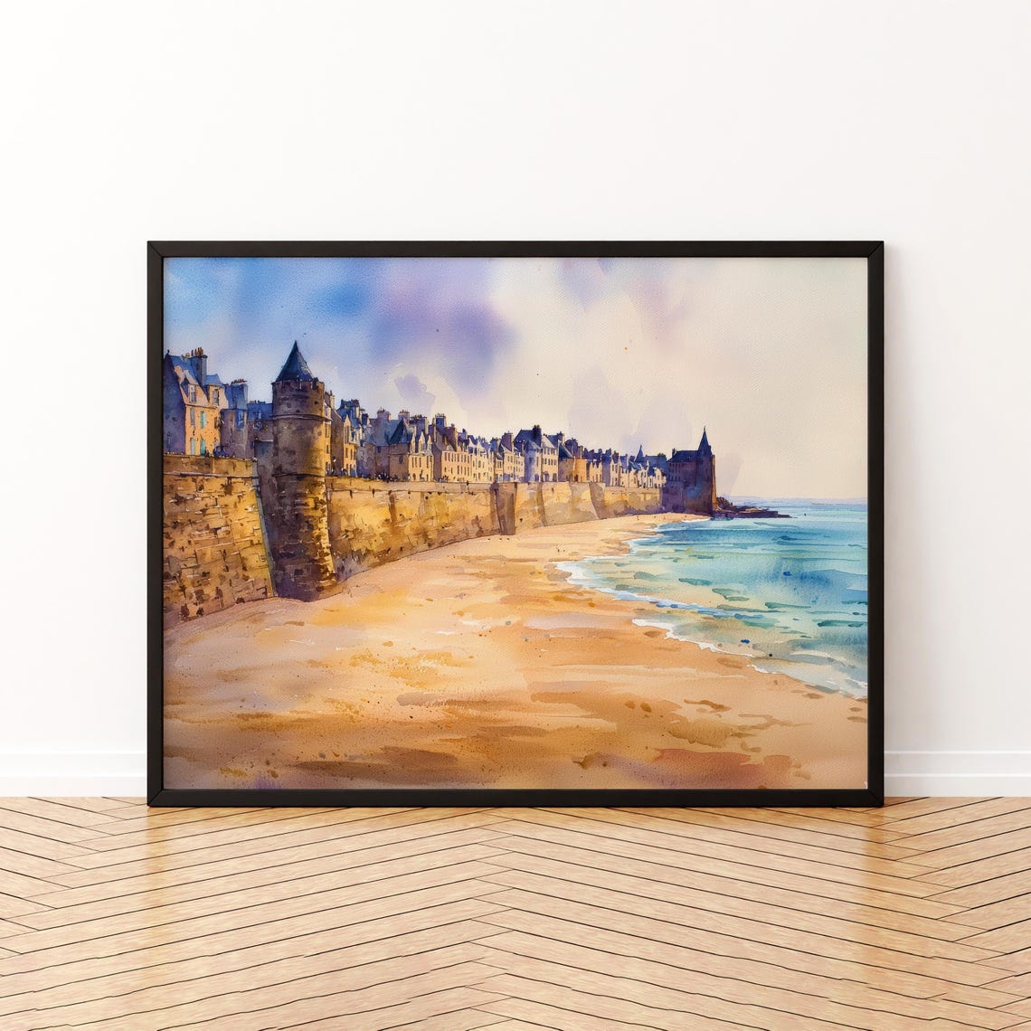 Saint Malo Watercolor Poster Wall Art Hanging Home Dcor Gift Lovers France