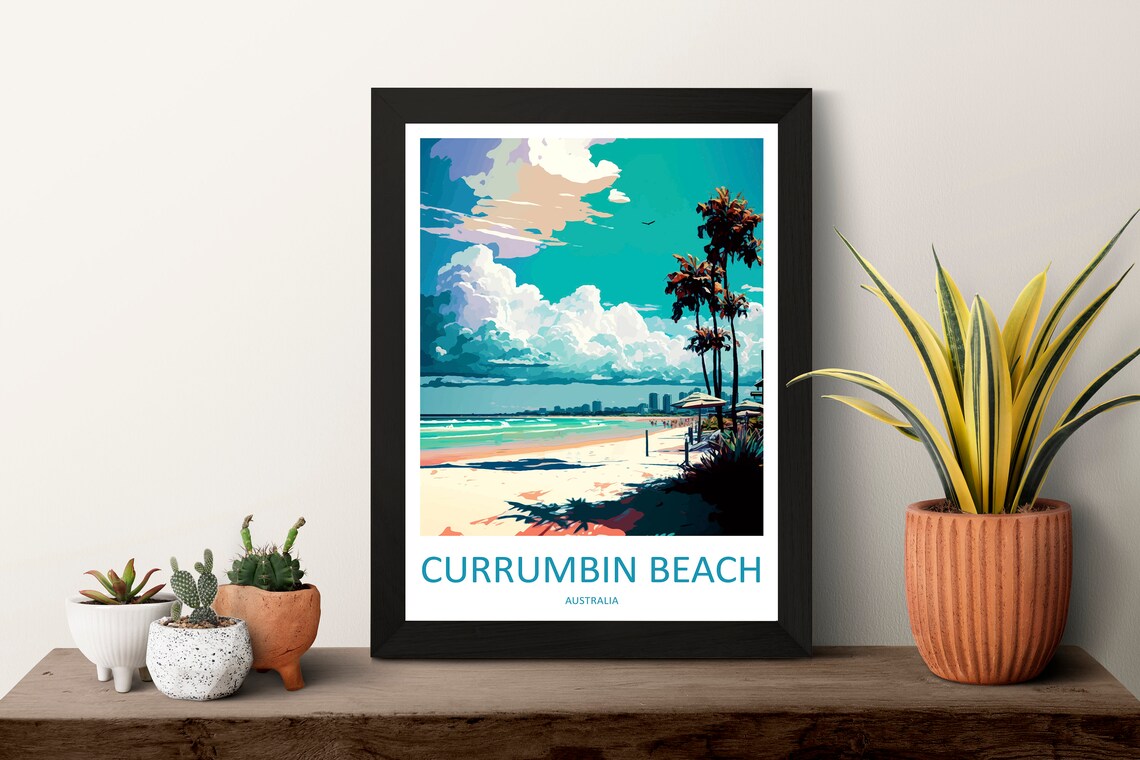 Currumbin Beach Travel Poster, Australia Wall Art - Image 3