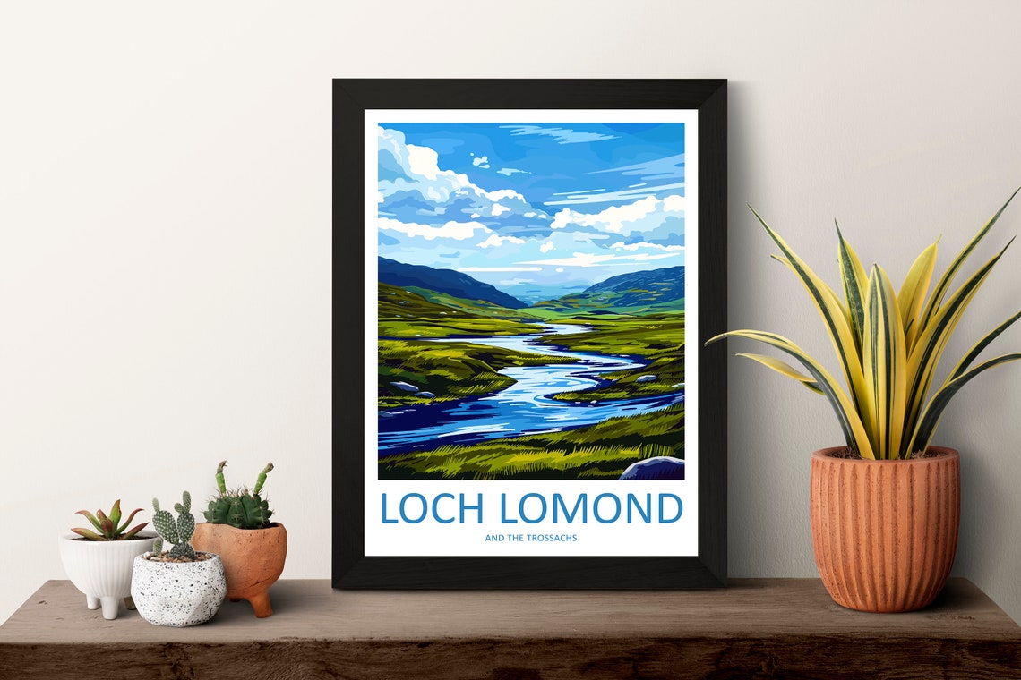 Loch Lomond and the Trossachs Winding River Valley Scene Poster - Image 3