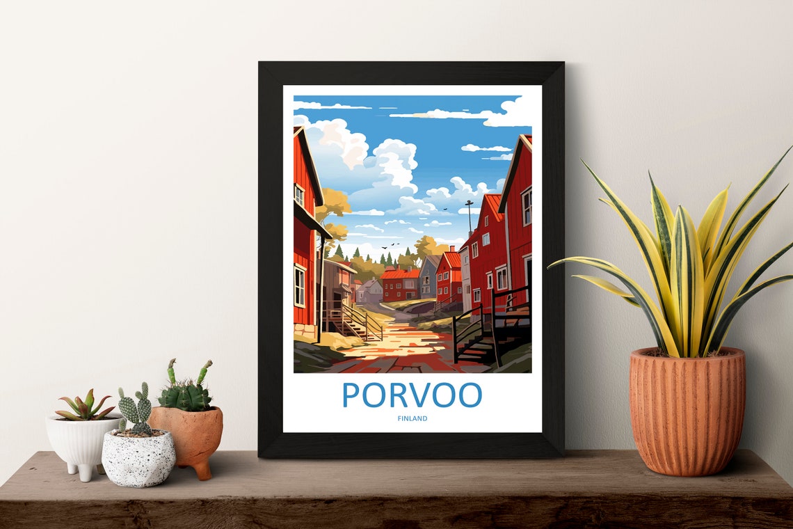 Porvoo Travel Print Wall Art Porvoo Wall Hanging Home Decor Porvoo Gift Art Lovers Wall Art Print Art Finland Wall Print - Image 3