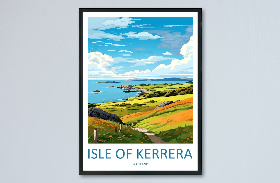 Isle Of Kerrera Travel Poster, Scotland Wall Art