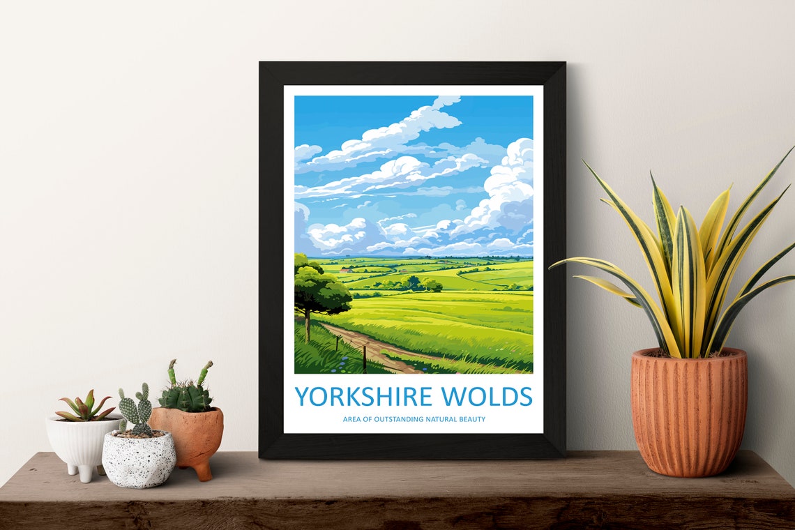 Yorkshire Wolds Rolling Green Hills and a Winding Country Lane Poster - Image 3