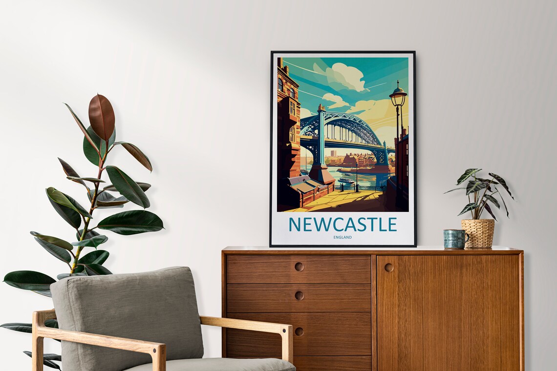 Newcastle Travel Poster, England City Art Print - Image 2