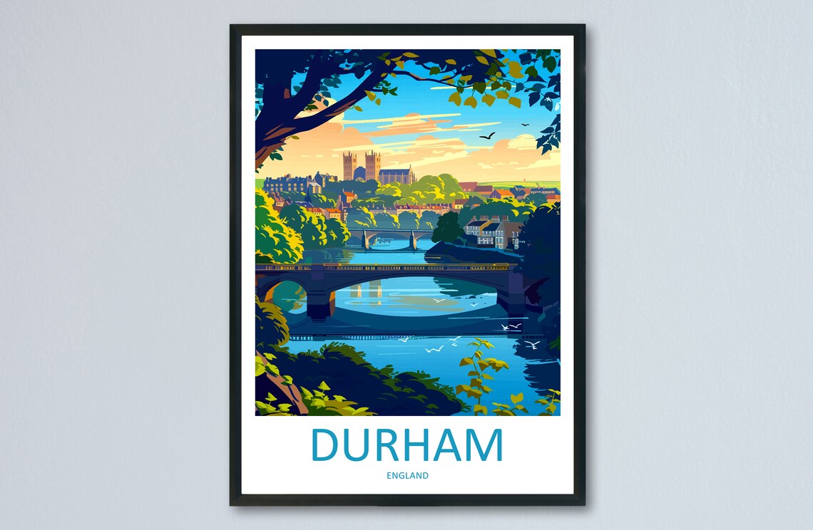Durham Travel Poster, England City Art Print