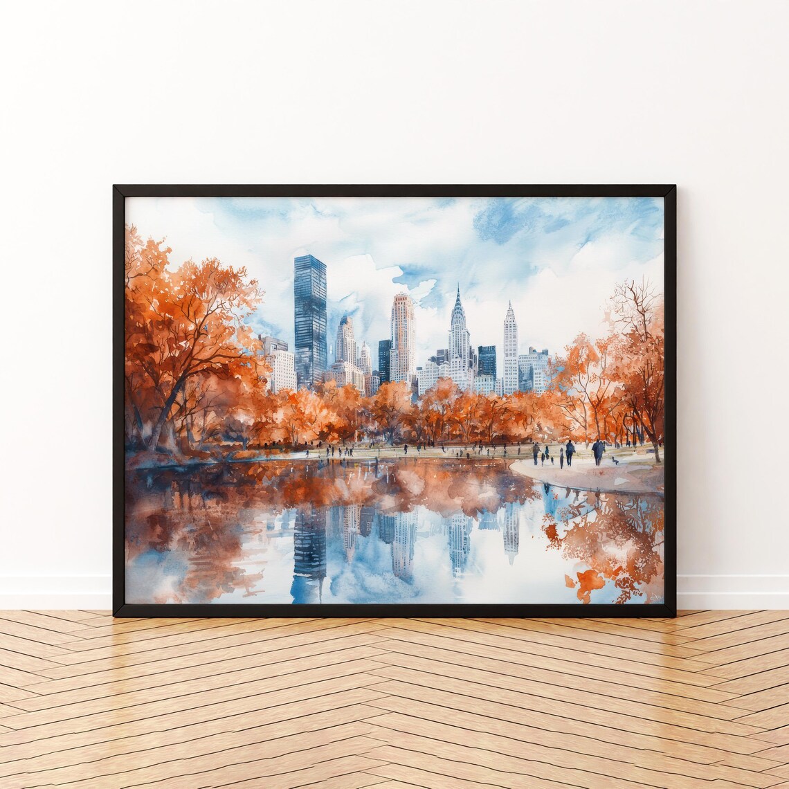 Central Park New York Watercolor Travel Poster