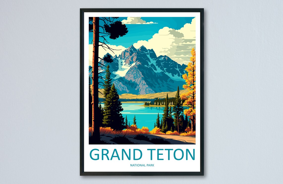 Grand Teton National Park Travel Poster, Park View