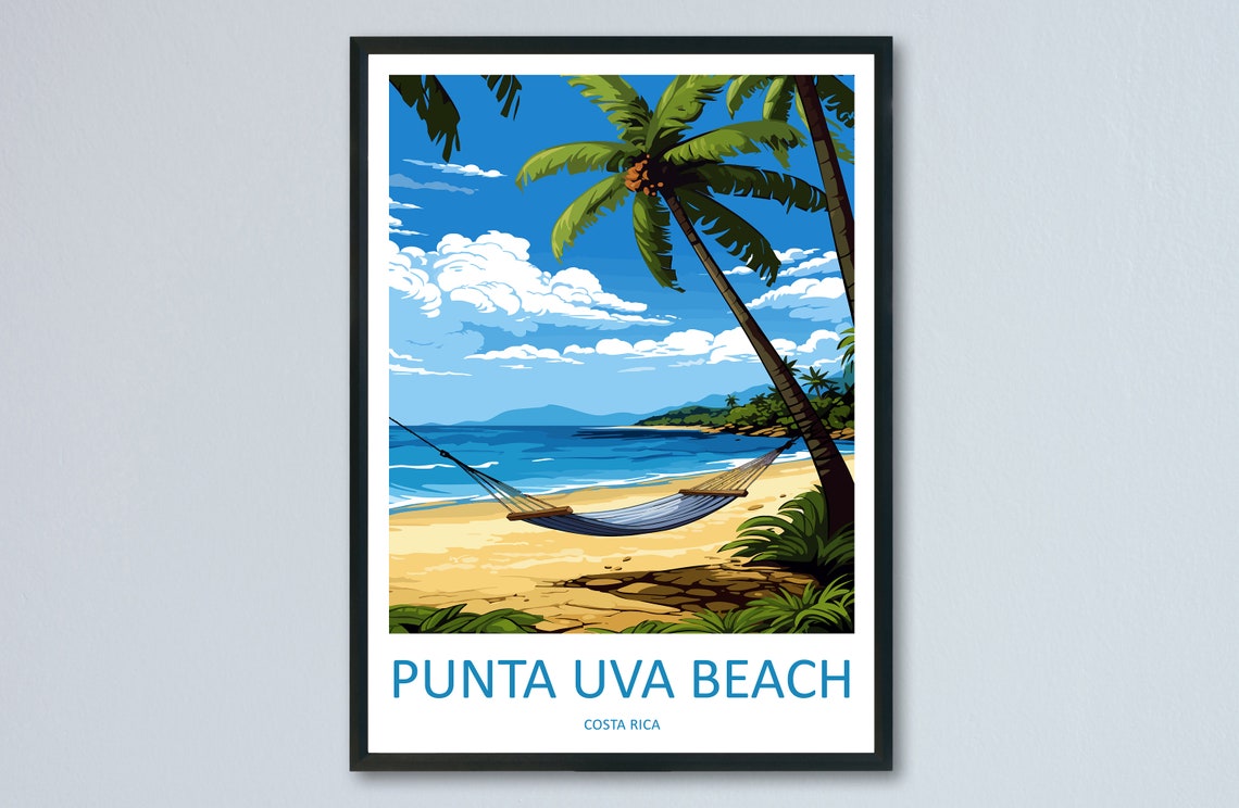Punta Uva Beach Costa Rica Hammock Beach Tropical Travel Poster