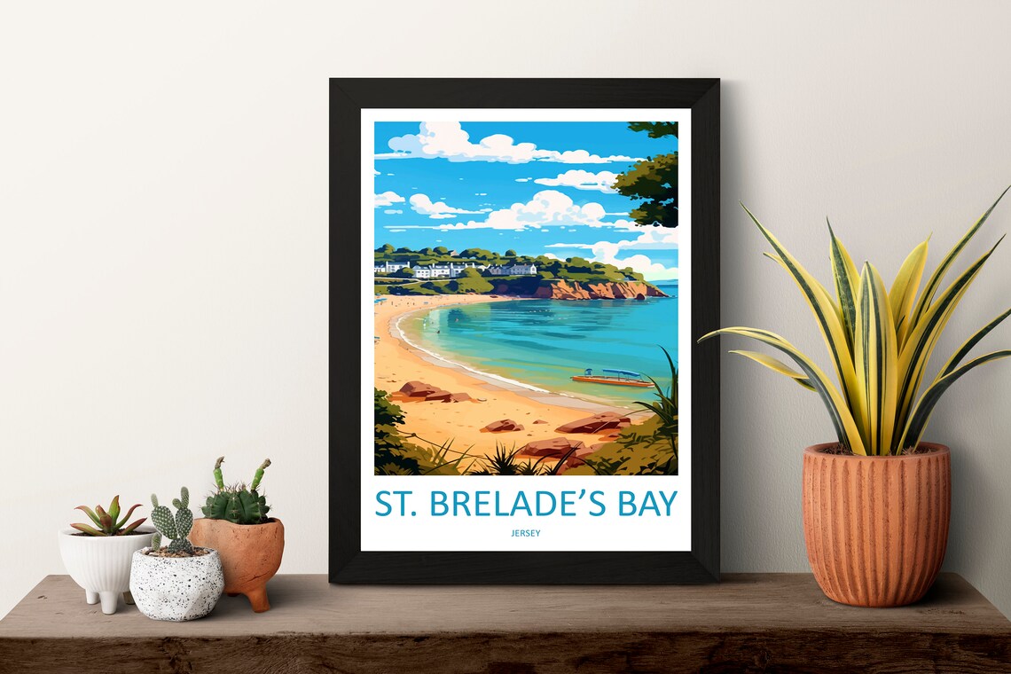 St Brelades Bay Travel Poster, Jersey Wall Art - Image 3