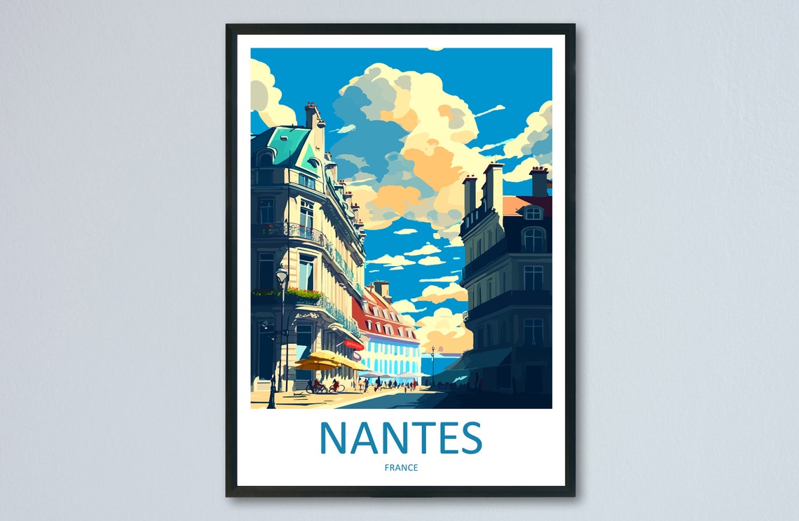 Nantes Travel Poster, Wall Art Print