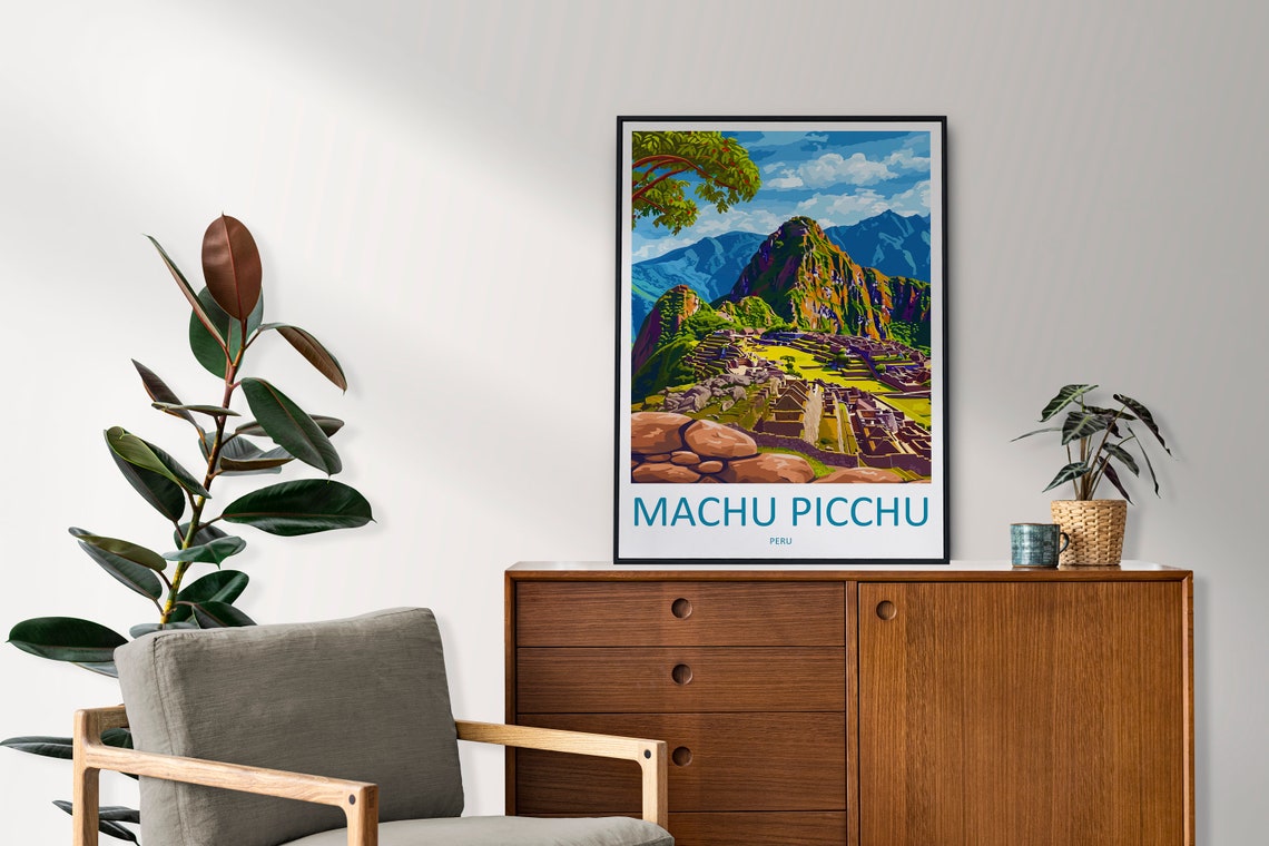Machu Picchu Ancient Inca Citadel Peru Andes Travel Art Poster - Image 2