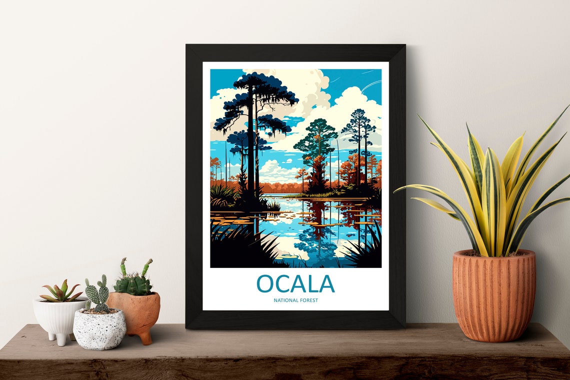 Ocala National Forest Cypress Lake Minimal Landscape Travel Poster - Image 3