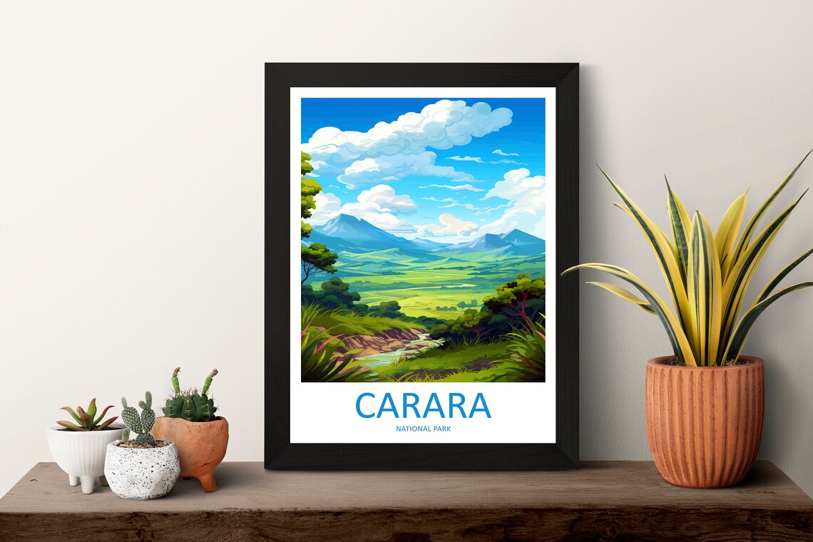 Carara National Park Costa Rica Green Valley Mountains Travel Poster - Image 3