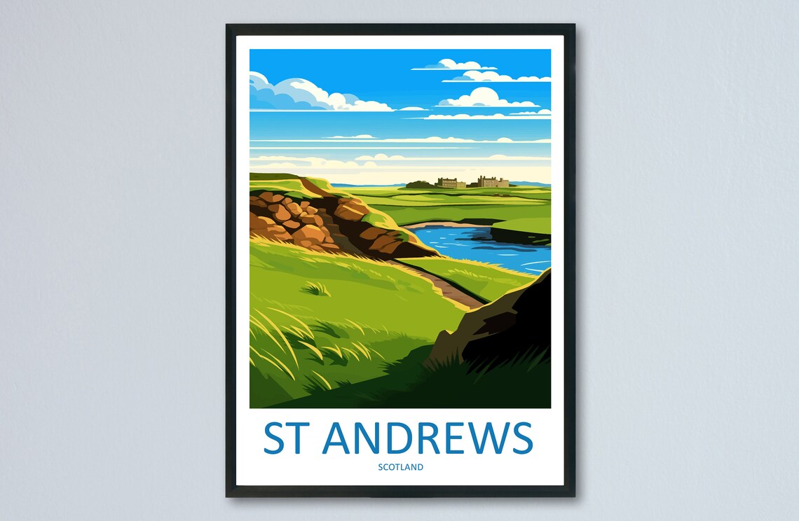 St Andrews Golf Course Travel Poster, Scotland