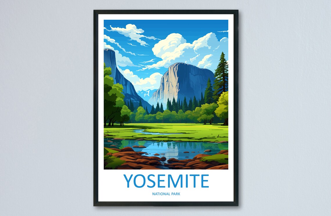 Yosemite Travel Print, National Park Wall Art