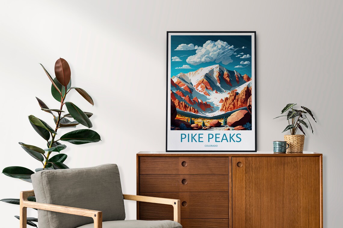 Pike Peaks Travel Poster, Colorado Wall Art - Image 2