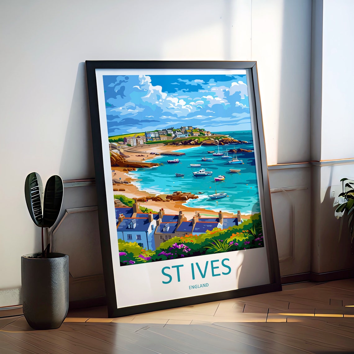 St Ives Harbour Colorful Boats Cornwall England Travel Poster - Image 2
