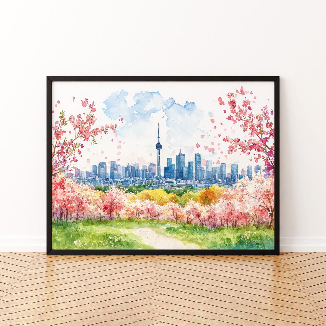 Seoul Watercolor Poster Landscape Wall Art Hanging Home Dcor Gift Lovers South Korea