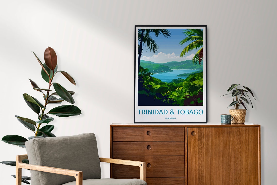 Trinidad and Tobago Caribbean Jungle Bay Scenic Travel Poster - Image 2
