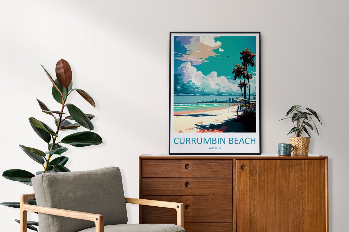 Currumbin Beach Travel Poster, Australia Wall Art - Image 2