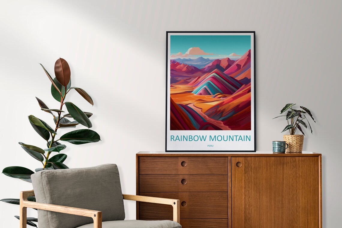 Rainbow Mountain Travel Poster, Peru Wall Art - Image 2
