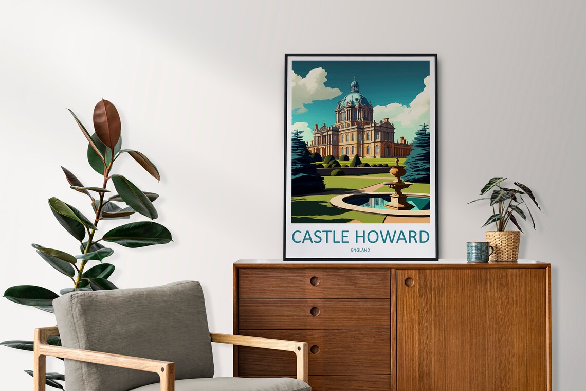Castle Howard Stately Home Dome Fountain England Travel Poster - Image 2