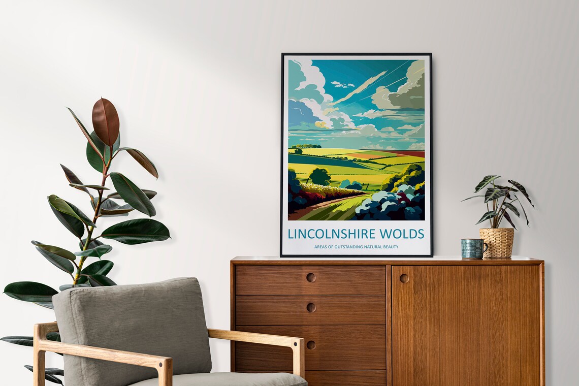 Lincolnshire Wolds Travel Poster, Travel Art Print - Image 2