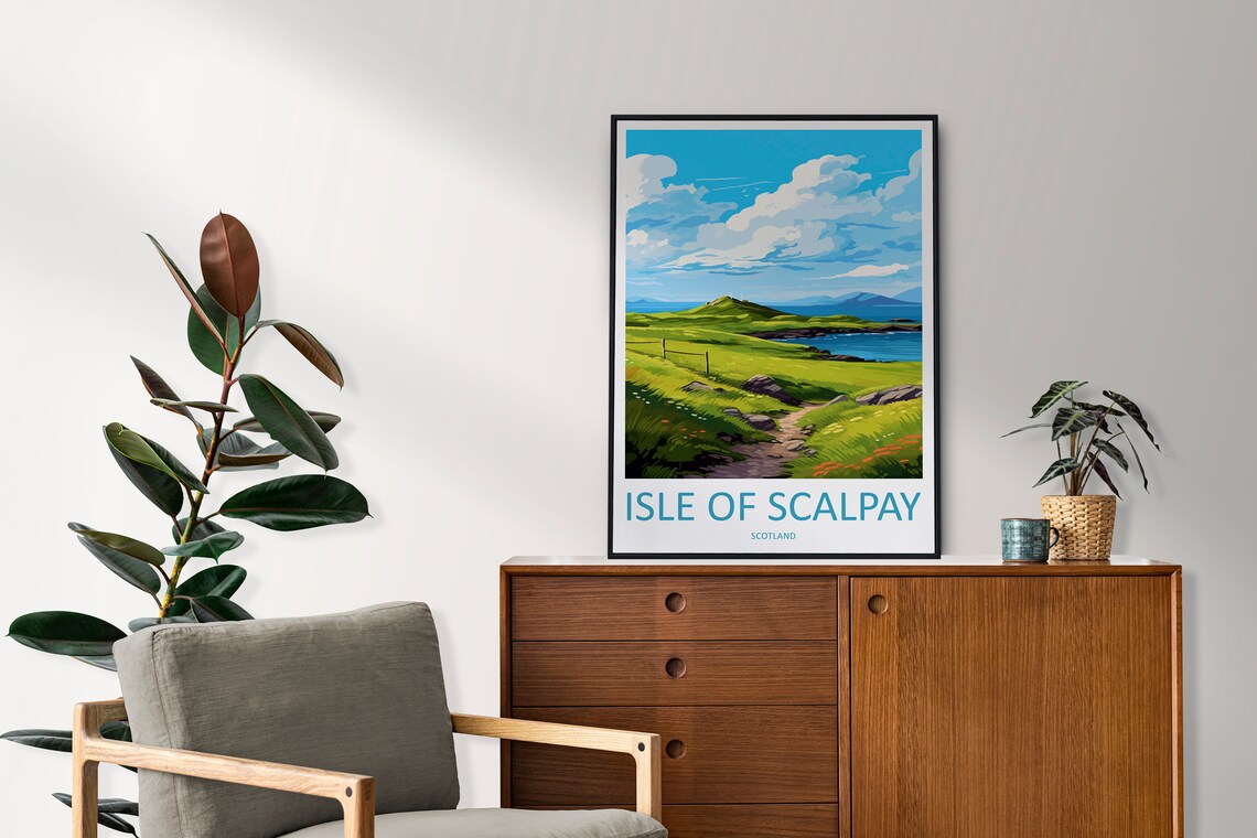 Isle of Scalpay Scotland Green Headland Coastal Travel Poster - Image 2