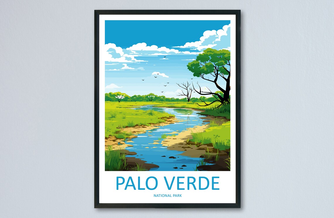 Palo Verde National Park Costa Rica Wetland River Birds Travel Poster