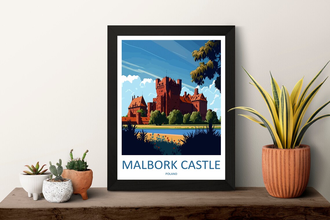 Malbork Castle Travel Poster, Poland Landmark - Image 3