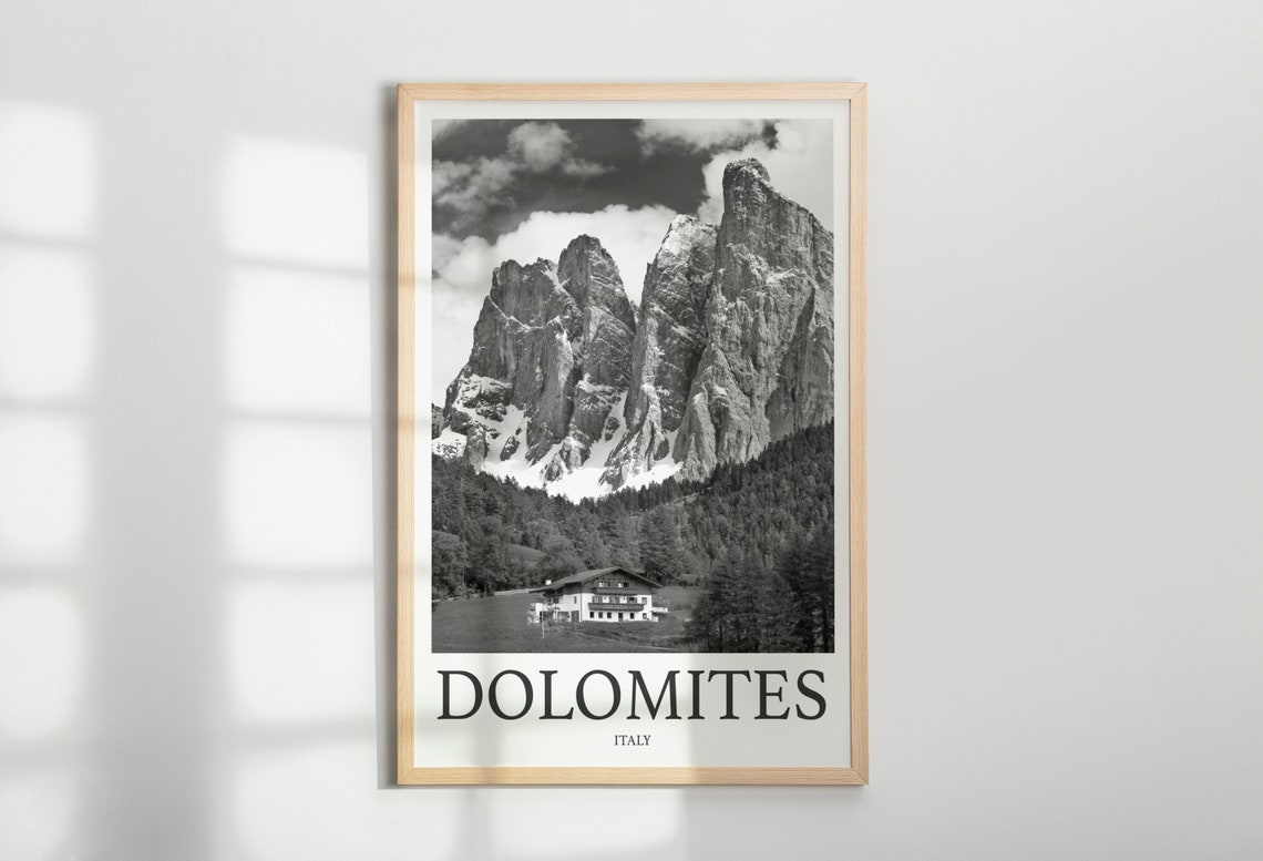 Dolomites Photo Print Of Dolomites Italy Travel Photo Hanging Decor Photo Travel Art Gift For Travel Artwork Wall Art Framed
