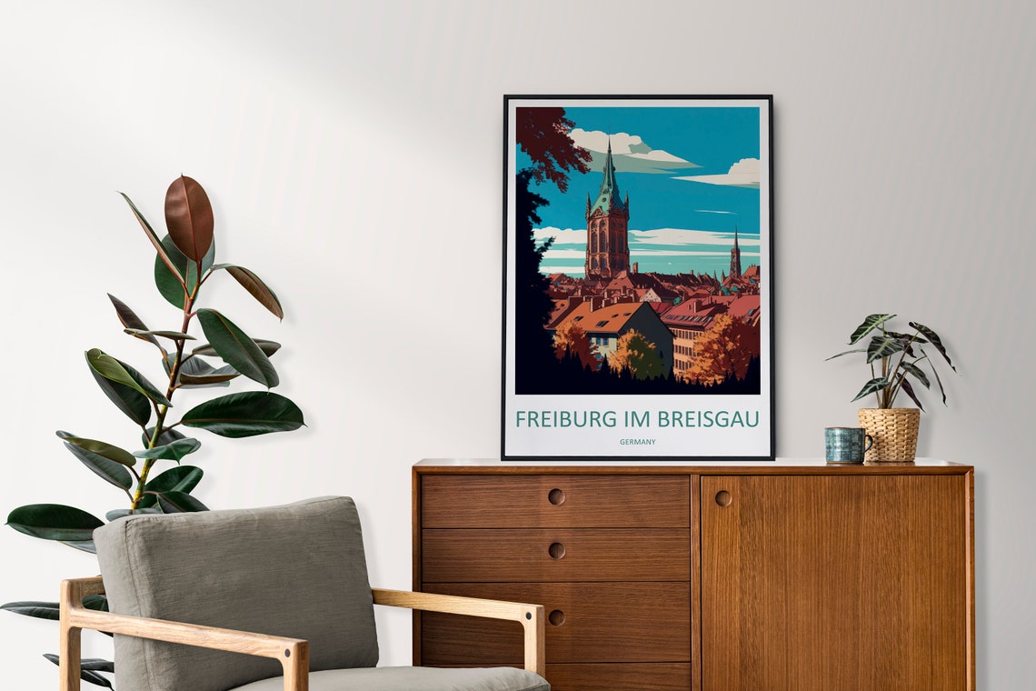 Freiburg Cathedral Old Town Germany Black Forest Travel Poster - Image 2