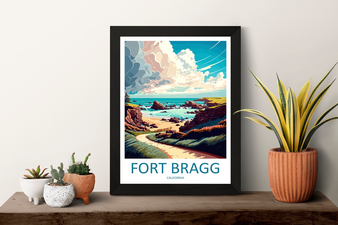 Fort Bragg Travel Poster, California Place Art - Image 3