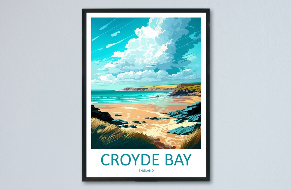 Croyde Bay Travel Poster, Home Decoration