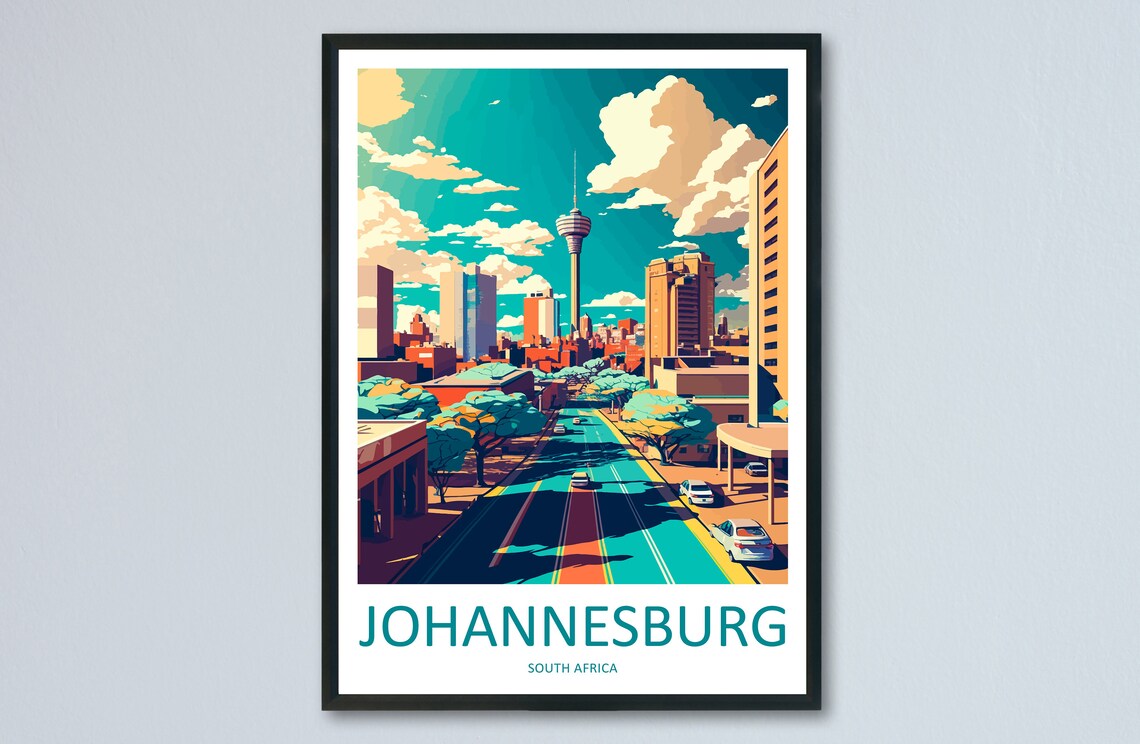 Johannesburg Travel Poster, South Africa Wall Art