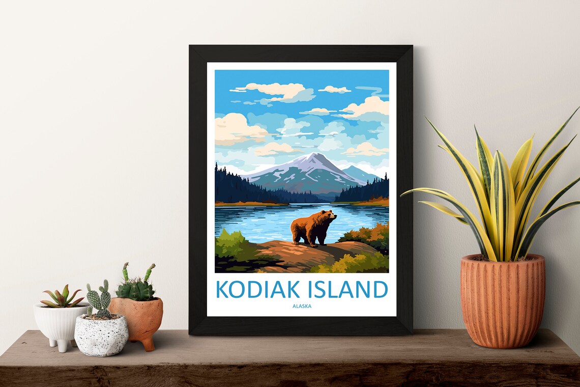 Kodiak Island Travel Poster, Alaska Wall Art Print - Image 3