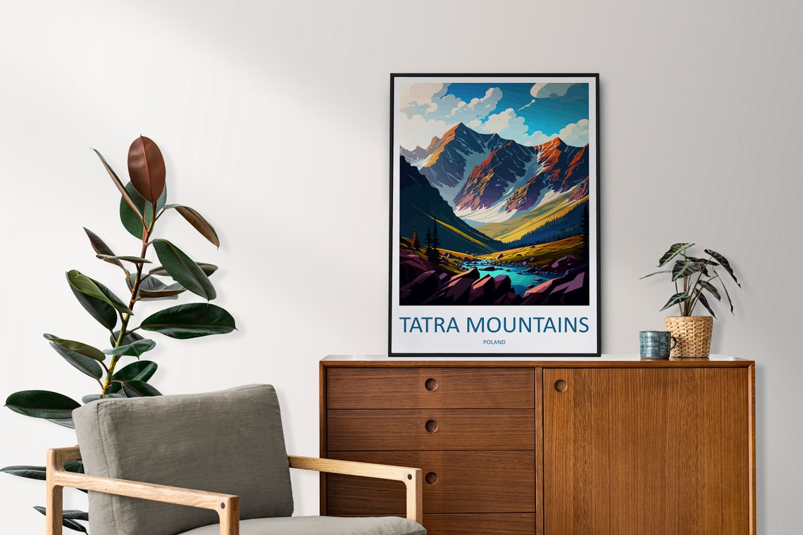 Tatra Mountains Poland Snowy Peaks Alpine Lake Valley View Poster - Image 2