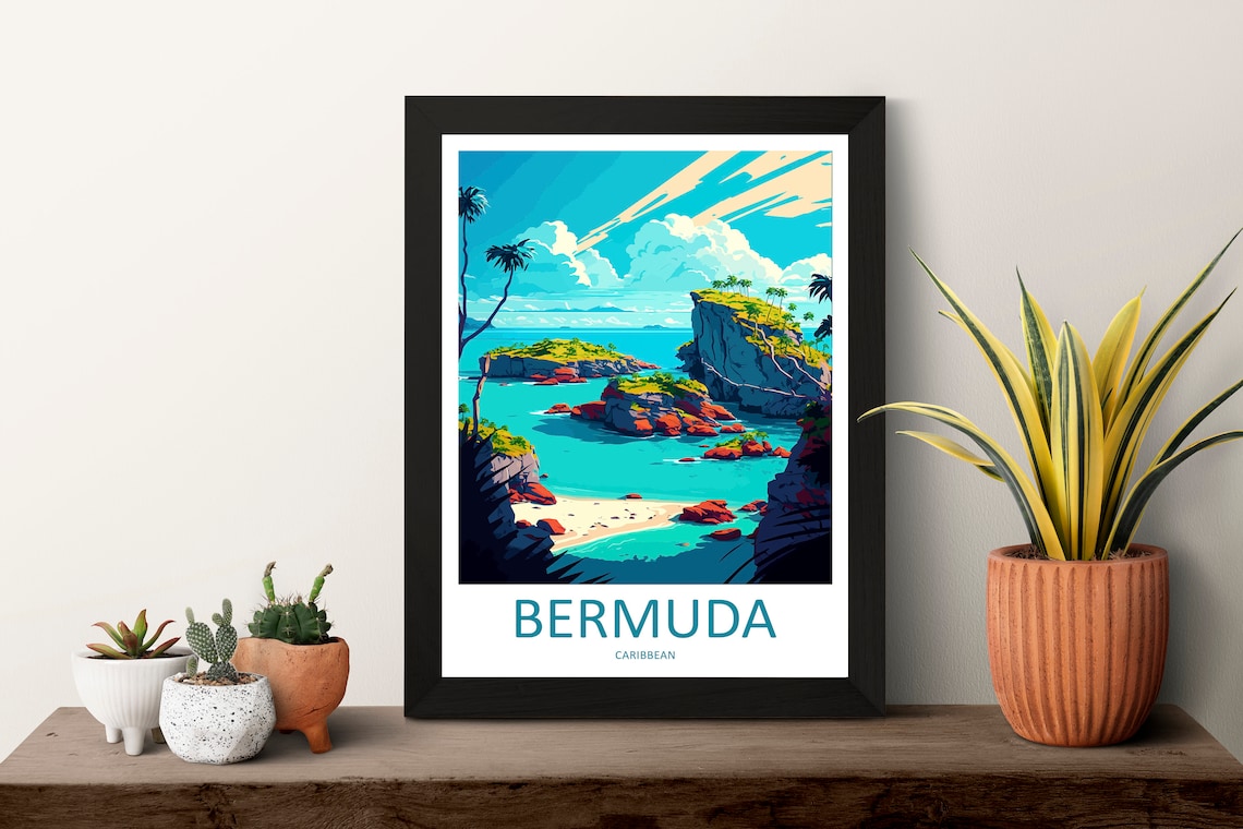 Bermuda Travel Poster, Caribbean Wall Art - Image 3
