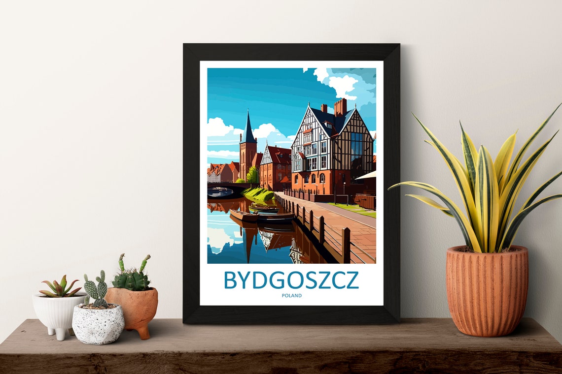 Bydgoszcz Poland Riverside Walk with Historic Granary Houses Poster - Image 3