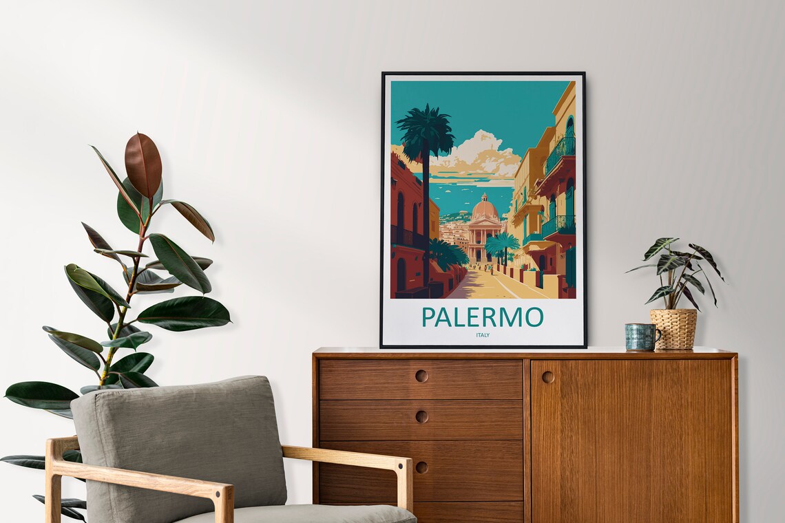 Palermo Travel Poster, Sicily Town Wall Art Print - Image 2