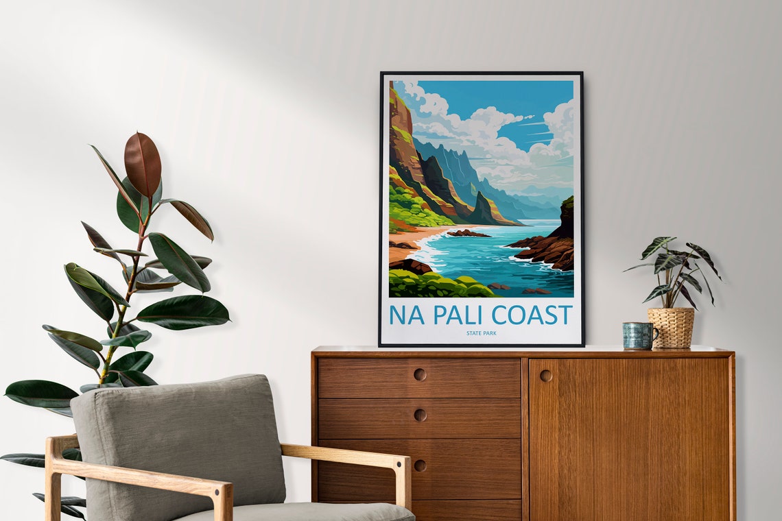Na Pali Coast Kauai Poster With Dramatic Cliffs and Turquoise Sea - Image 2