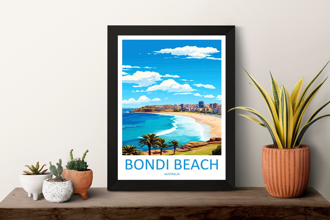 Bondi Beach Travel Poster, Australia Wall Art - Image 3