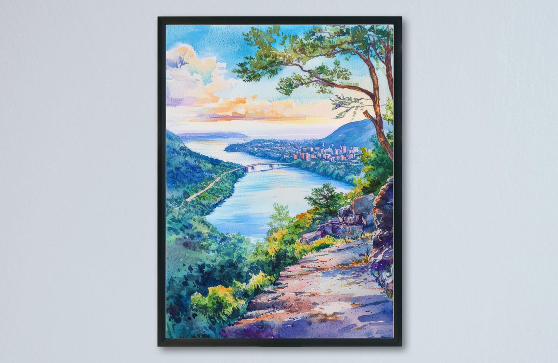Bear Mountain State Park Watercolor Poster Wall Art Hanging Home Dcor Gift Lover
