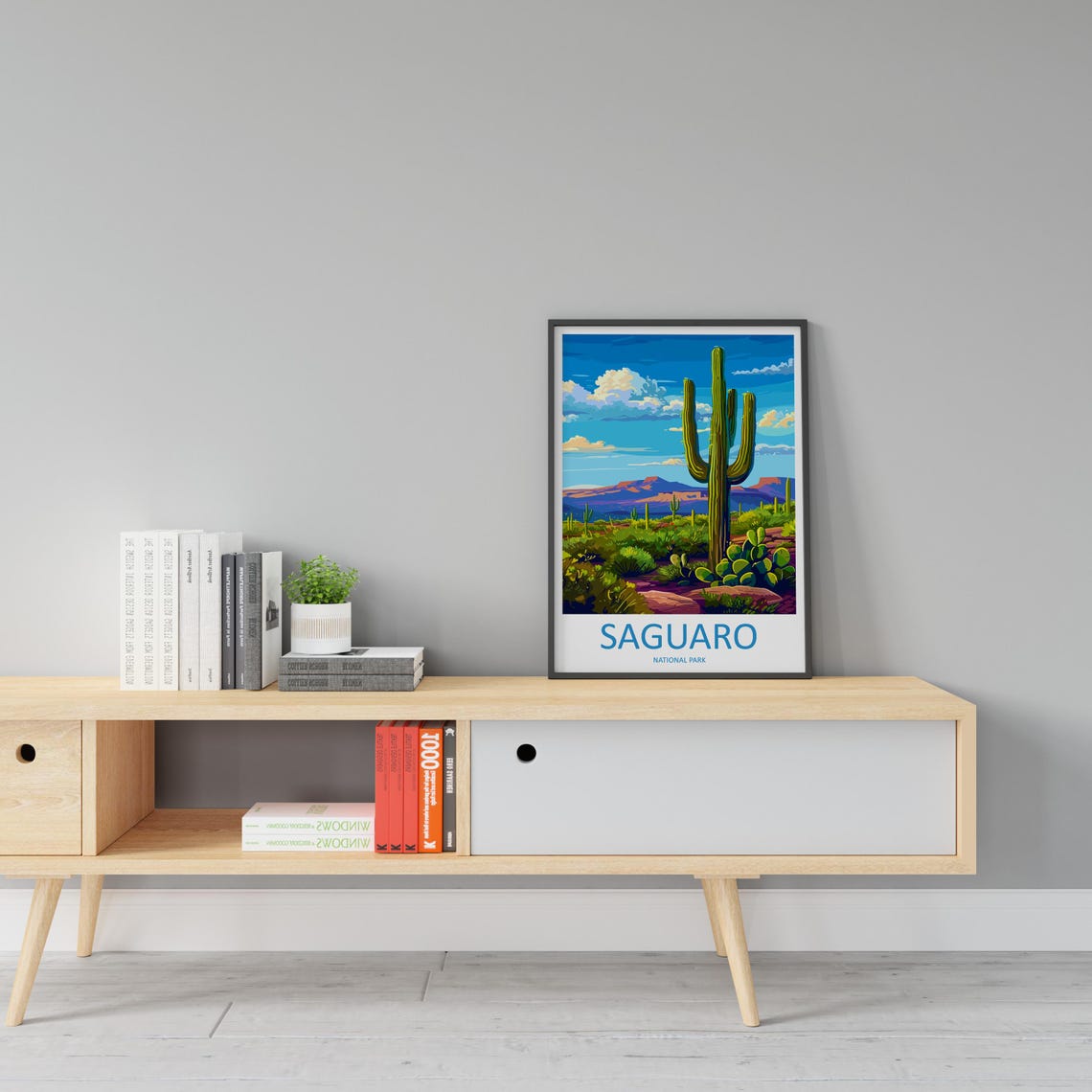 Saguaro National Park Desert Cactus Arizona Vintage Travel Poster - Image 2