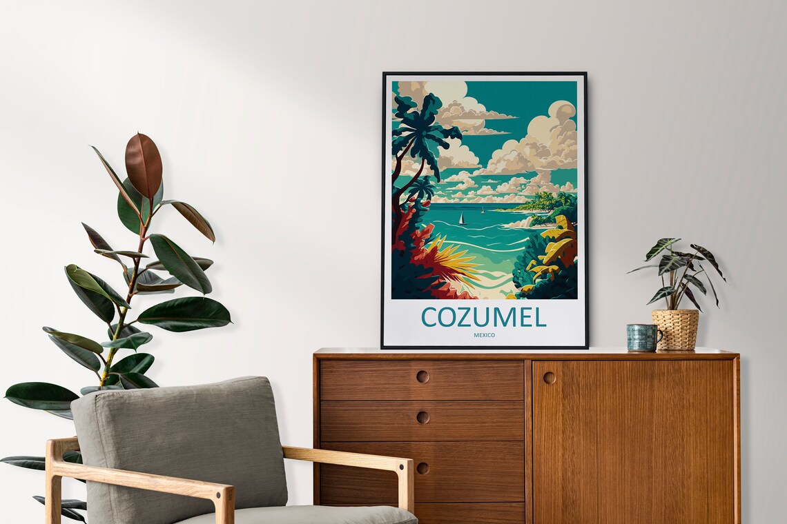 Cozumel Travel Poster, Place-Inspired Wall Art - Image 2
