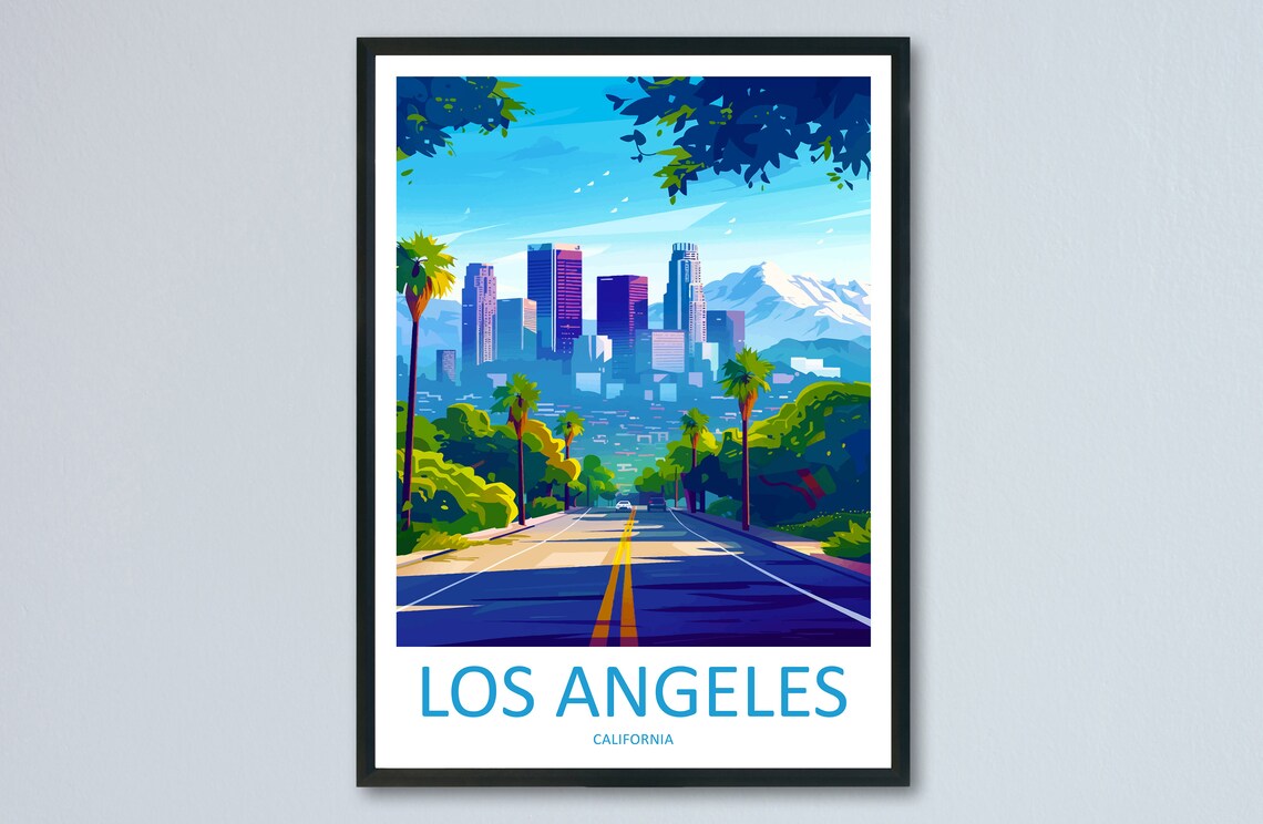 Los Angeles Travel Print Wall Art Los Angeles Wall Hanging Home Dcor Los Angeles Gift Art Lovers California Art Lover Gift Los Angeles Deco