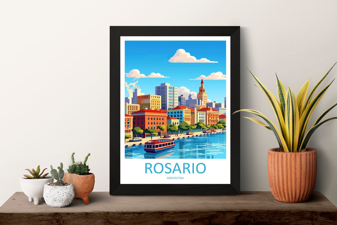 Rosario Travel Print Wall Art Rosario Wall Hanging Home Dcor Rosario Gift Art Lovers Argentina Art Lover Gift Rosario Argentina Wall Art - Image 3