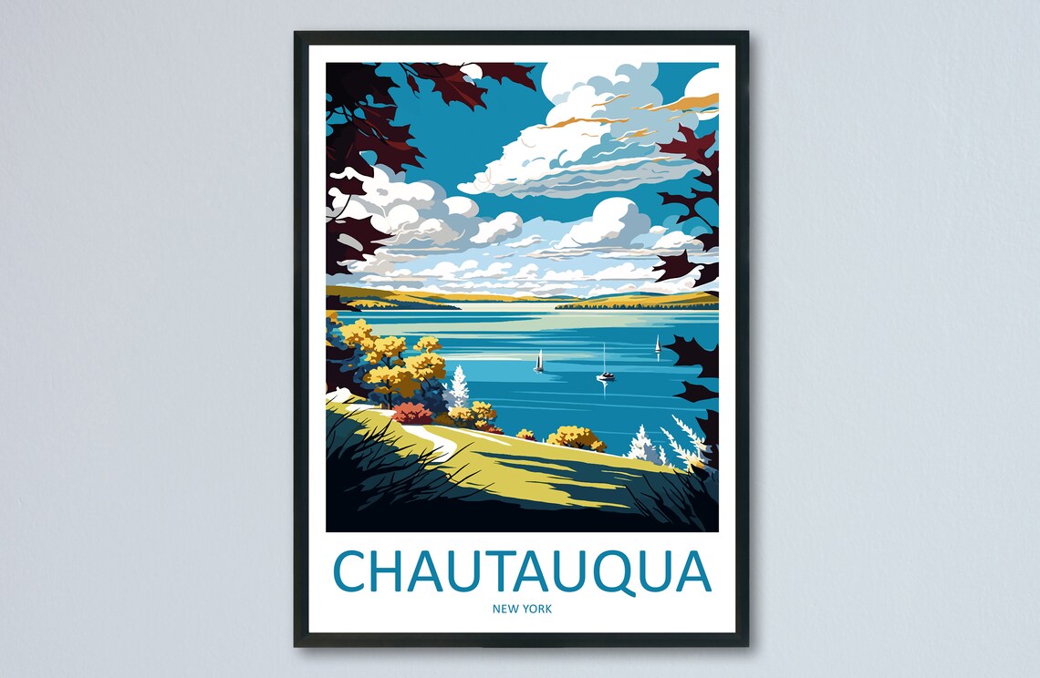 Chautauqua Lake Travel Poster, New York State