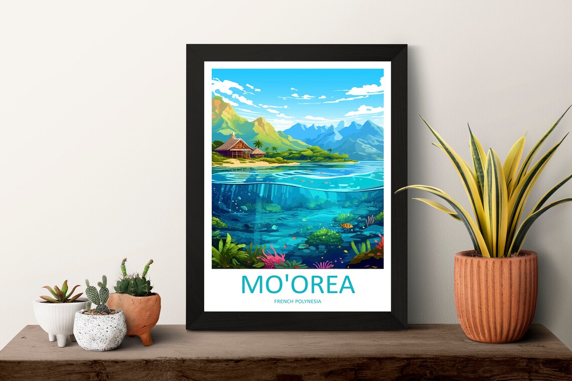 Moorea Travel Poster, French Polynesia Art Print - Image 3