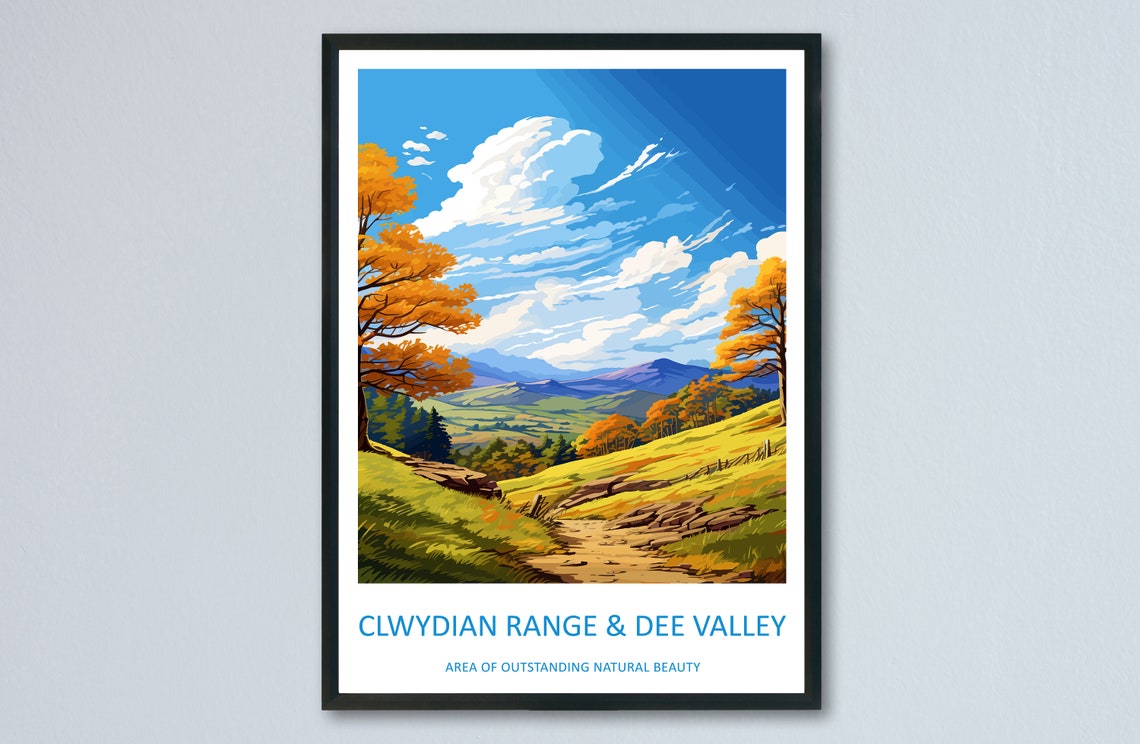 Clwydian Range and Dee Valley Wales Autumn Hills Trail Poster