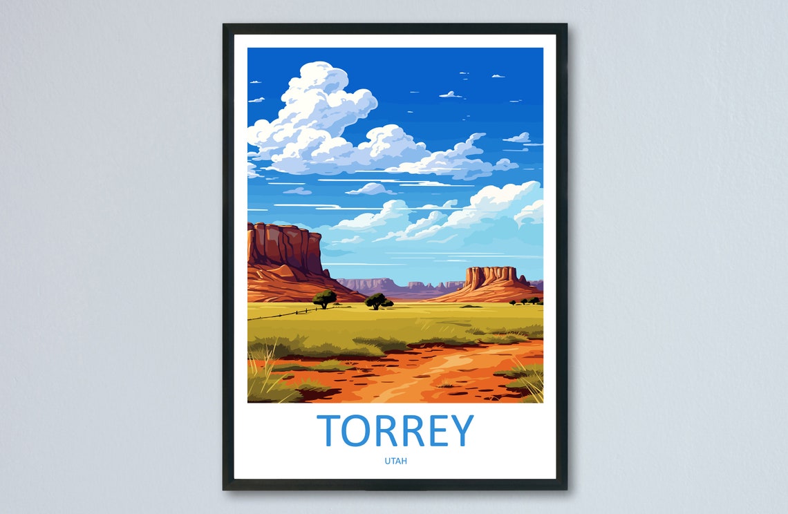 Torrey Utah Desert Buttes Red Dirt Road Desert Vista View Poster